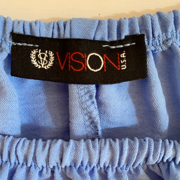 COPY - NWOT Off Shoulder Sky Blue Short Puff Sleeves Dress with Side Pockets - Picture 6 of 10